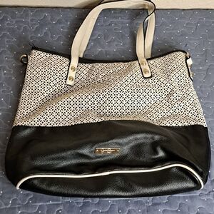 Jessica Simpson black and white tote purse